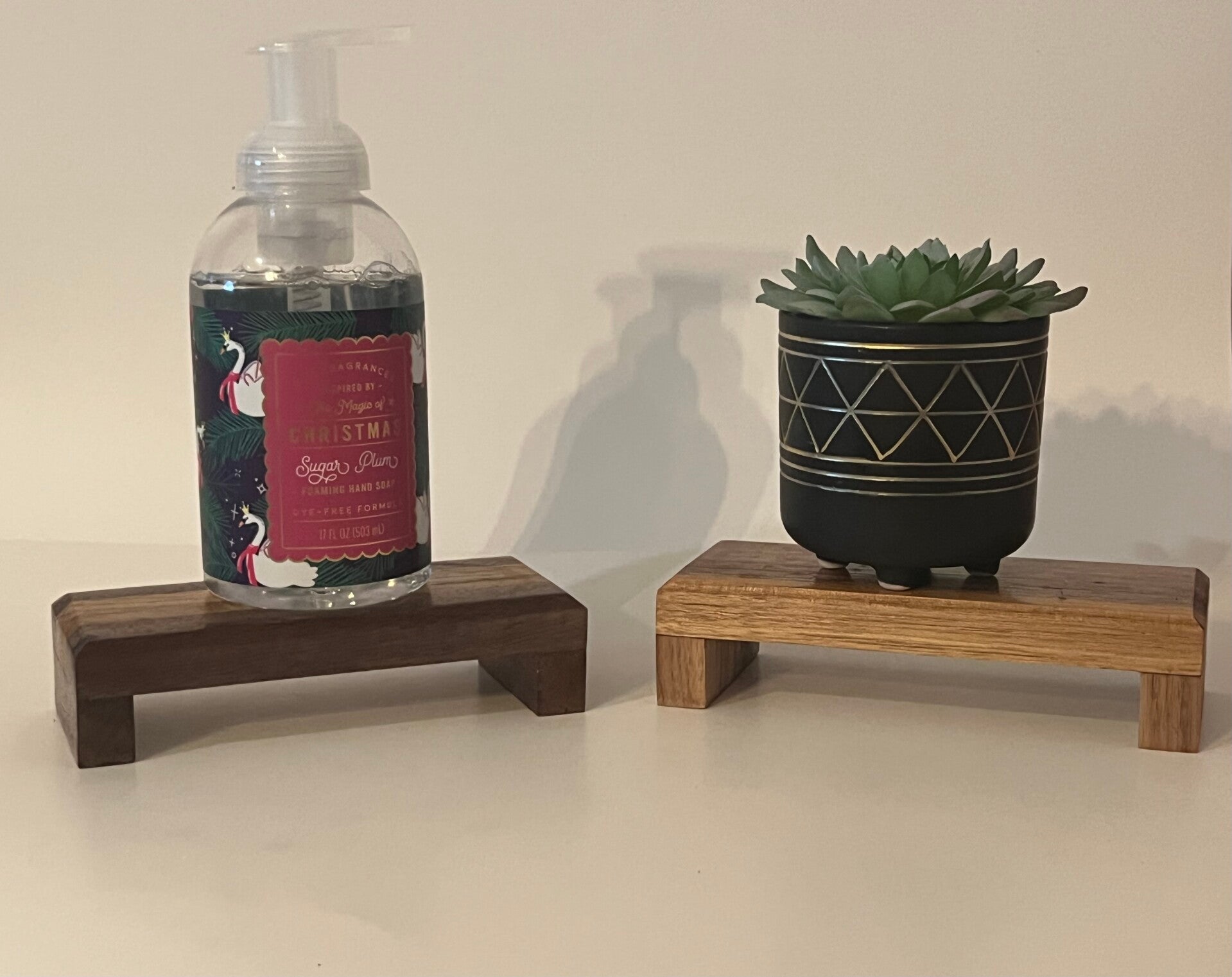 Hardwood plant/soap stand