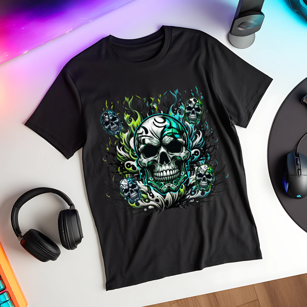 Blue And Green Skull
