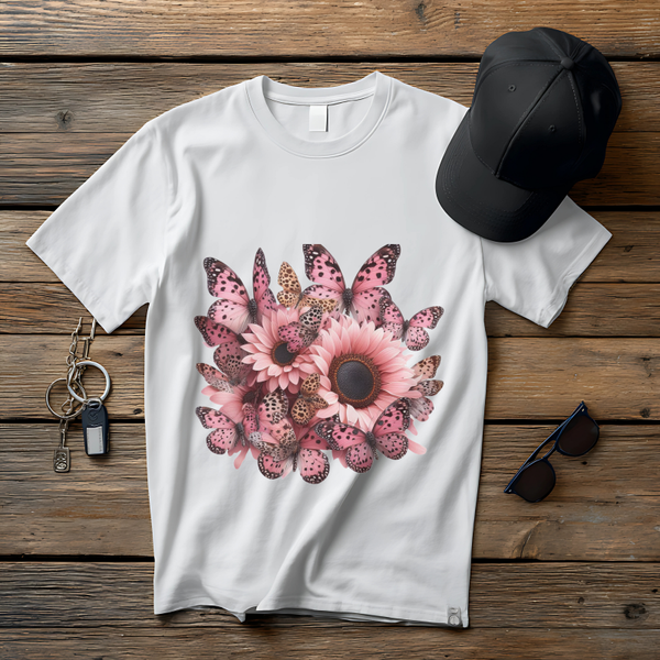Leopard Butterflies with flowers