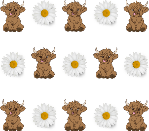 20oz Highland Cow & Daisies