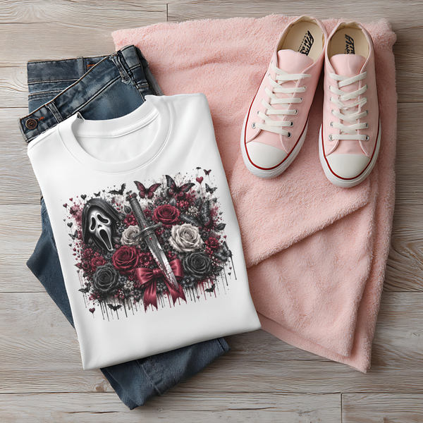 Ghostface With Black & Red Roses