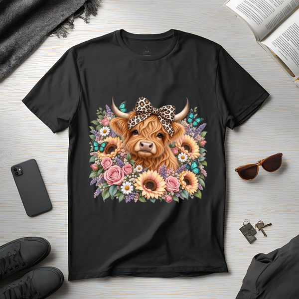 Sunflower Highland Cow