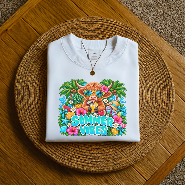Summer Vibes Highland Cow