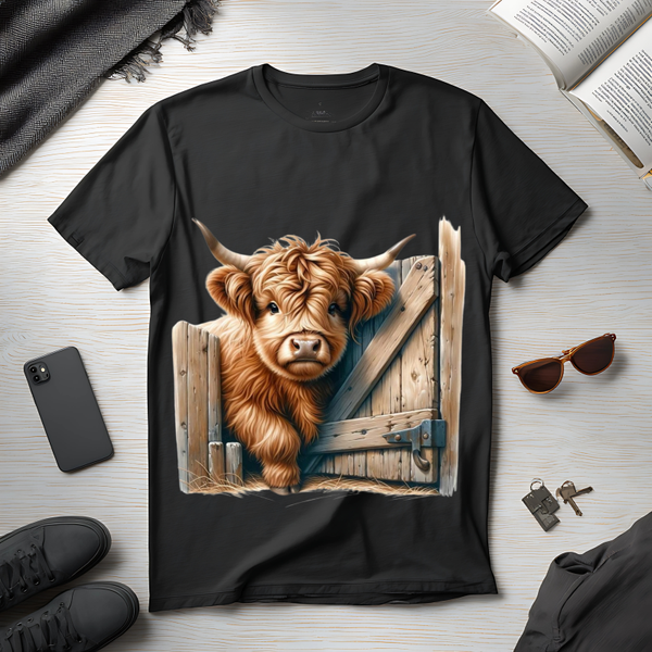 Highland Cow Gate Without Daises