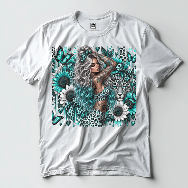 Pretty In Green Leopard Girl
