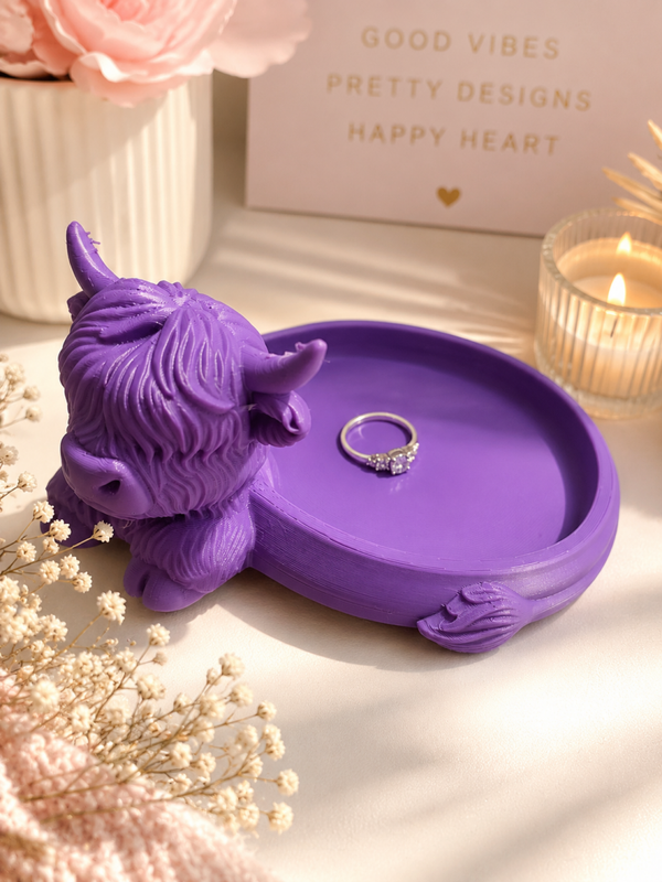 Highland Cow Trinket Tray