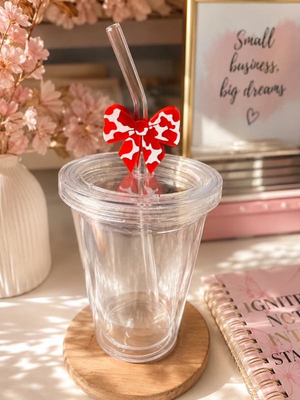 Cow Print Straw Topper
