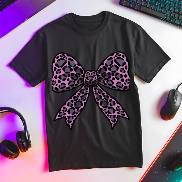 Hot Pink Leopard Pink Bow