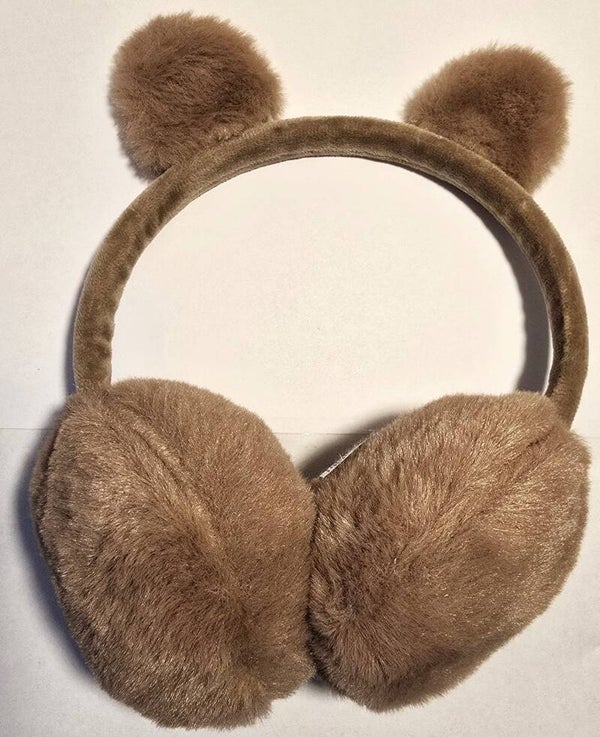 Oorwarmer Bruin met twee oren bovenzijde beugel