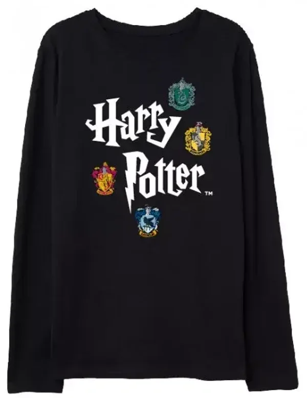 Harry Potter T-shirt Zwart met Wapenschilden
