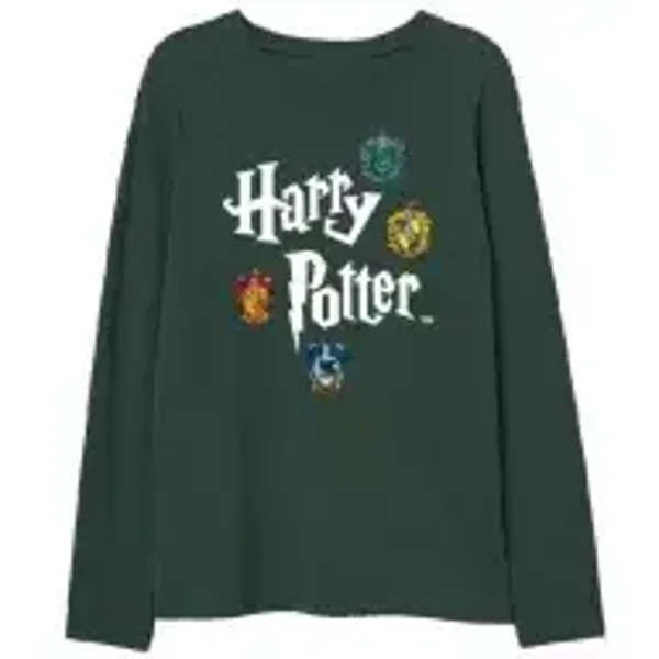 Harry Potter T-shirt Groen Lange Mouwen met wapenschilden