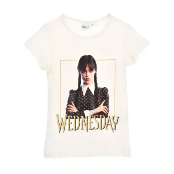 Wednesday Cloomy T-shirt Wit