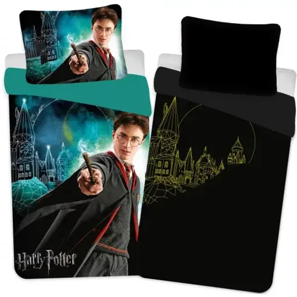 Harry Potter Wizard Glow- in The -Dark dekbedovertrek 140 cm x 200 cm