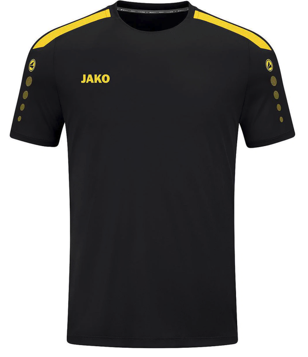 Jako Power Shirt Korte Mouw Heren - Zwart / Geel