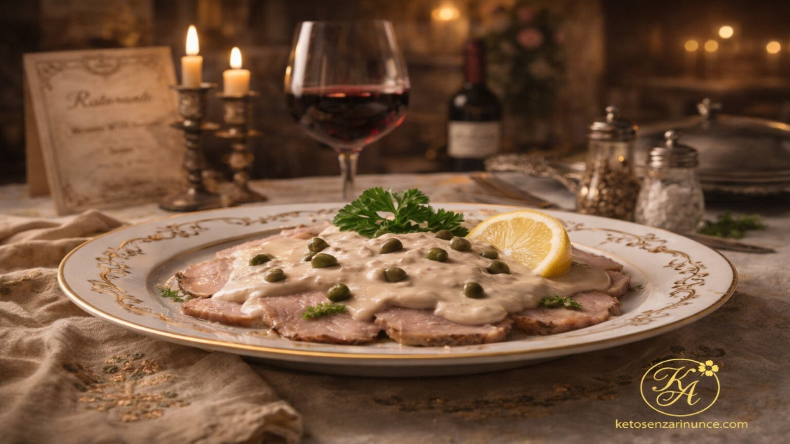 vitello tonnato piatto tradizionale piemontese con salsa al tonno e capperi