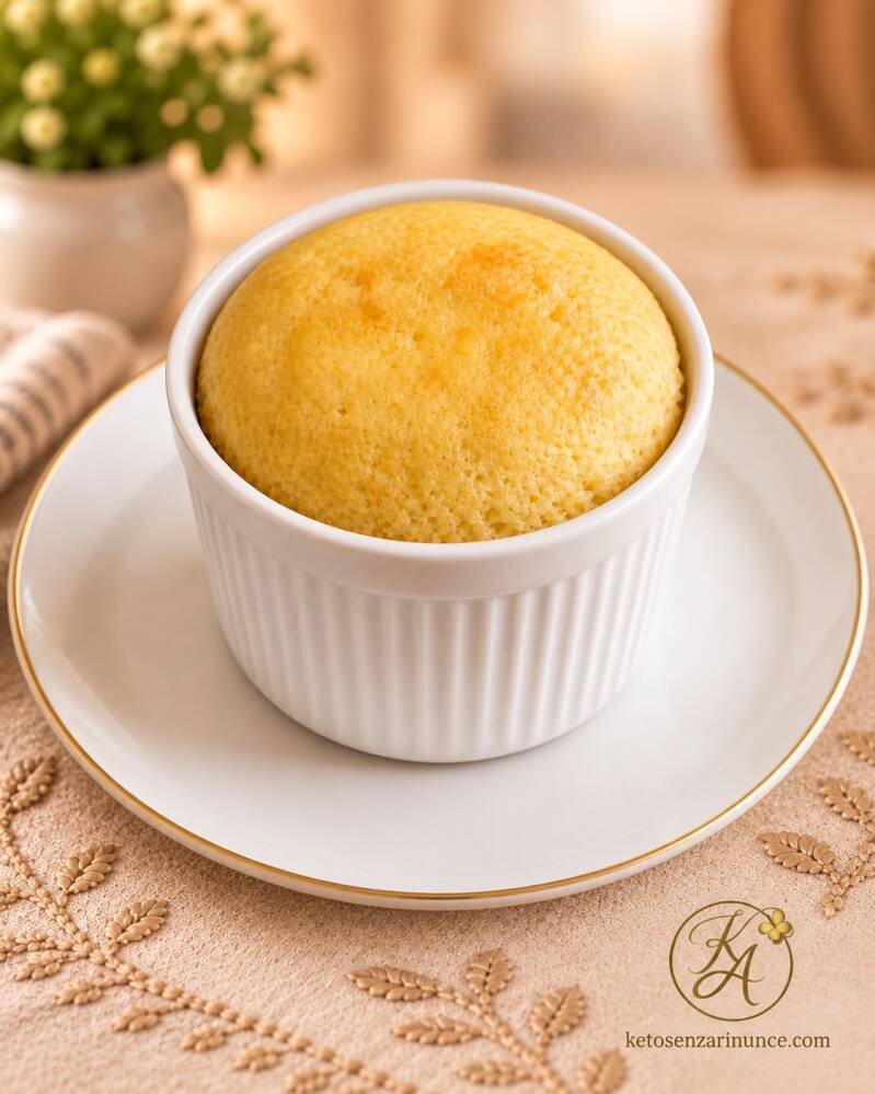 Mini cheesecake chetogenica in tazza, soffice e cremosa, preparata rapidamente al microonde. Un dolce keto semplice e goloso, perfetto per colazione, merenda o dessert quando si desidera qualcosa di buono senza accendere il forno.