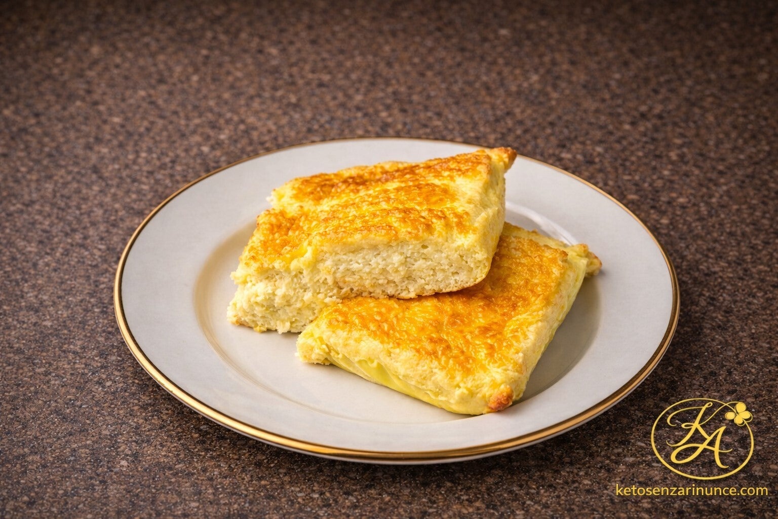 Omelette alta al forno chetogenica, soffice e dorata, preparata con uova e formaggio. Una colazione salata keto semplice e nutriente, cotta al forno per ottenere una consistenza leggera e ariosa.