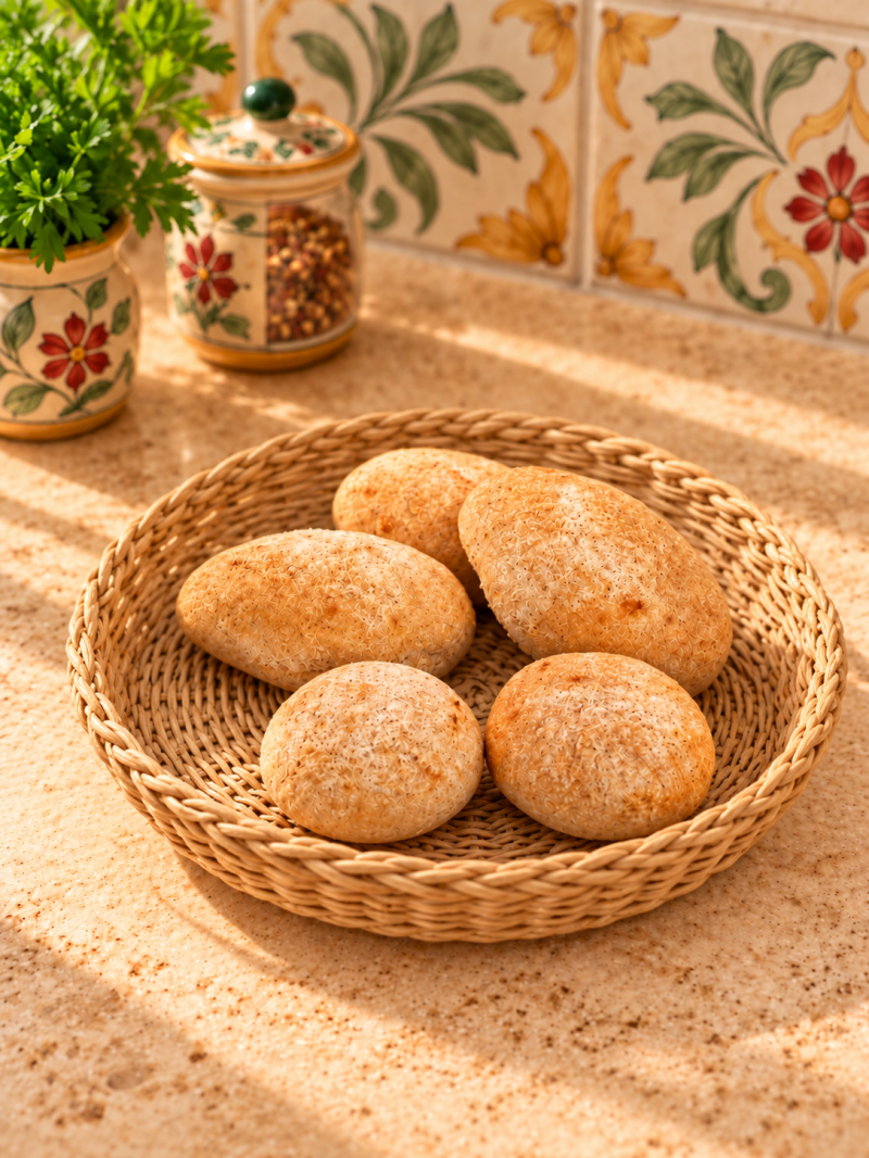 Panini chetogenici senza uova e senza latticini, morbidi e dorati, serviti in un elegante cestino di paglia. Ricetta semplice di Keto senza rinunce – Keto Amica.