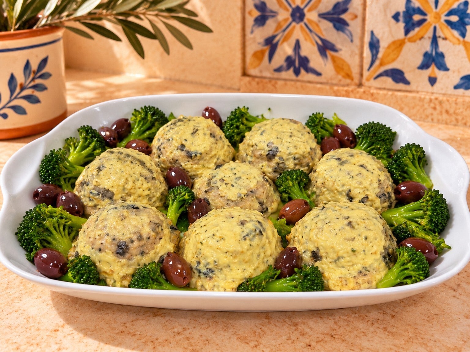Sformatini di merluzzo chetogenici al forno, senza uova e senza formaggio, preparati con olive taggiasche e acciughe. Morbidi, leggeri e saporiti, accompagnati da broccoletti al vapore e olive taggiasche. Ricetta Keto senza rinunce