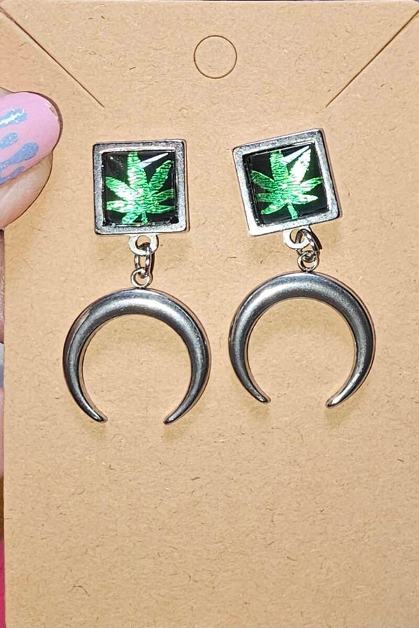 Half Moon Stud Earrings