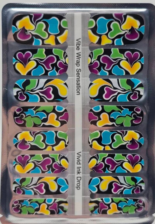 Vivid Ink Drop Nail Wraps