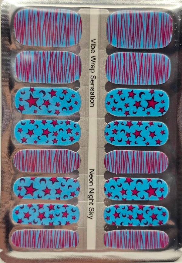 Neon Night Sky Glow Nail Wraps