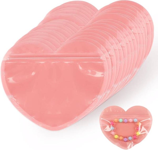 Small Heart Ziploc Bags for Nail Wraps & Decals ( 10 bags) 3.5x5