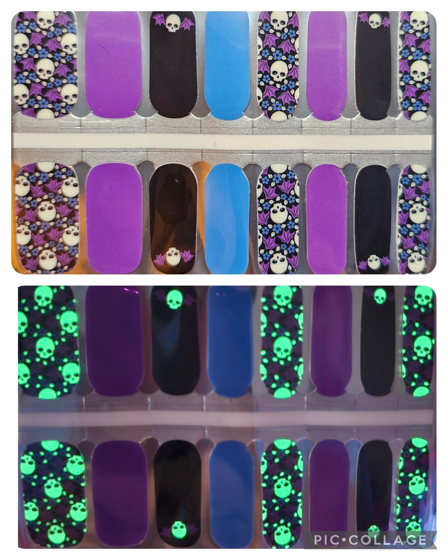 Glow Skull Nail Wraps – Spooky, Bold & Glowing with Attitude!