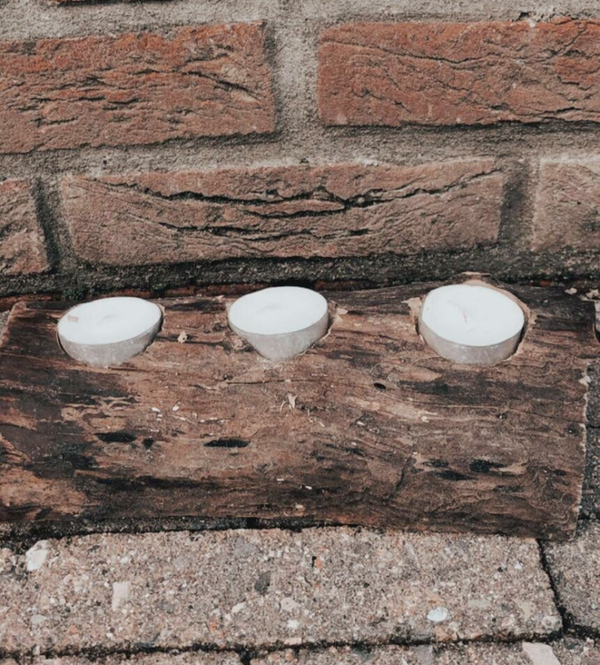 kaarsen in hout