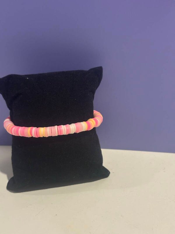 armband roze met geel