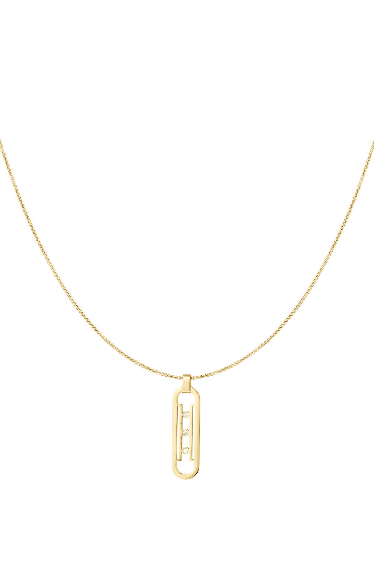 ketting - goud basic met steentjes