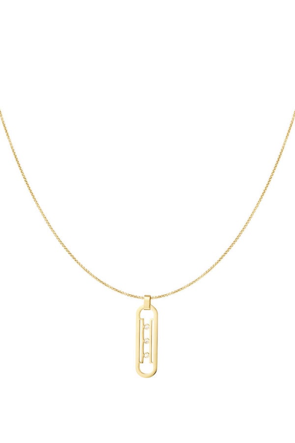 ketting - goud basic met steentjes