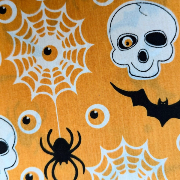 Orange Bat and Skull Halloween Set