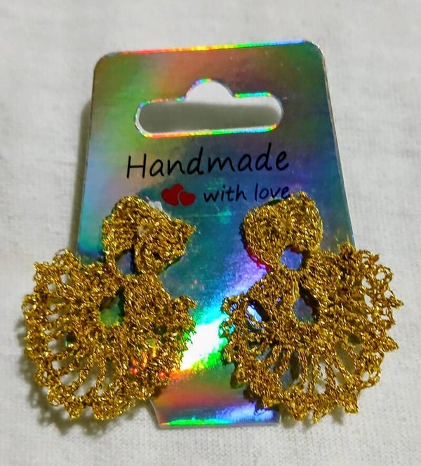 Gold Double Heart Earrings