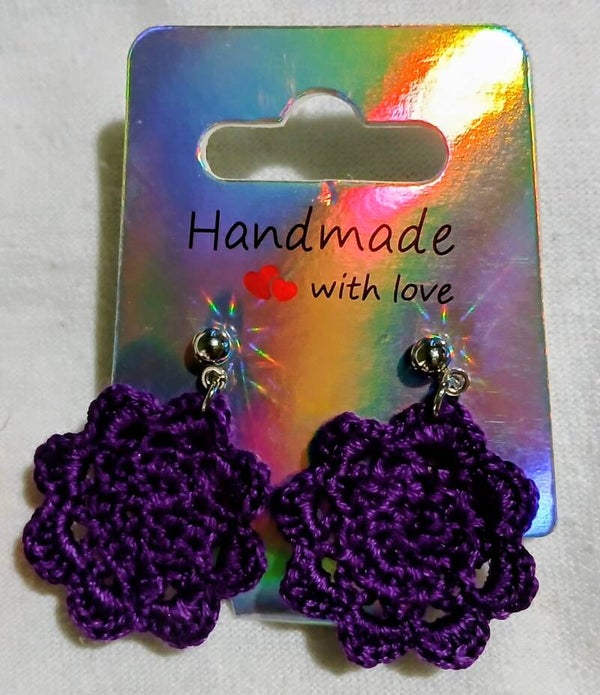 Purple Flower Earrings