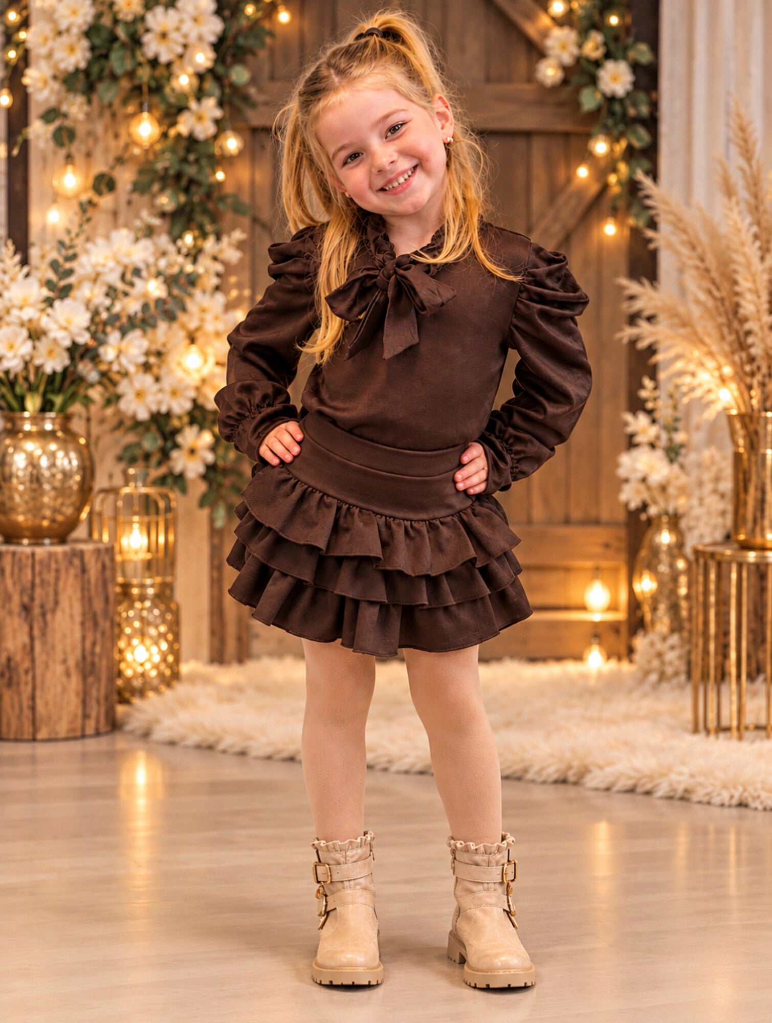 bruine blouse met rokje