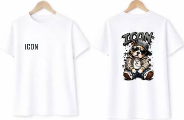 icon shirt wit met stoere dog