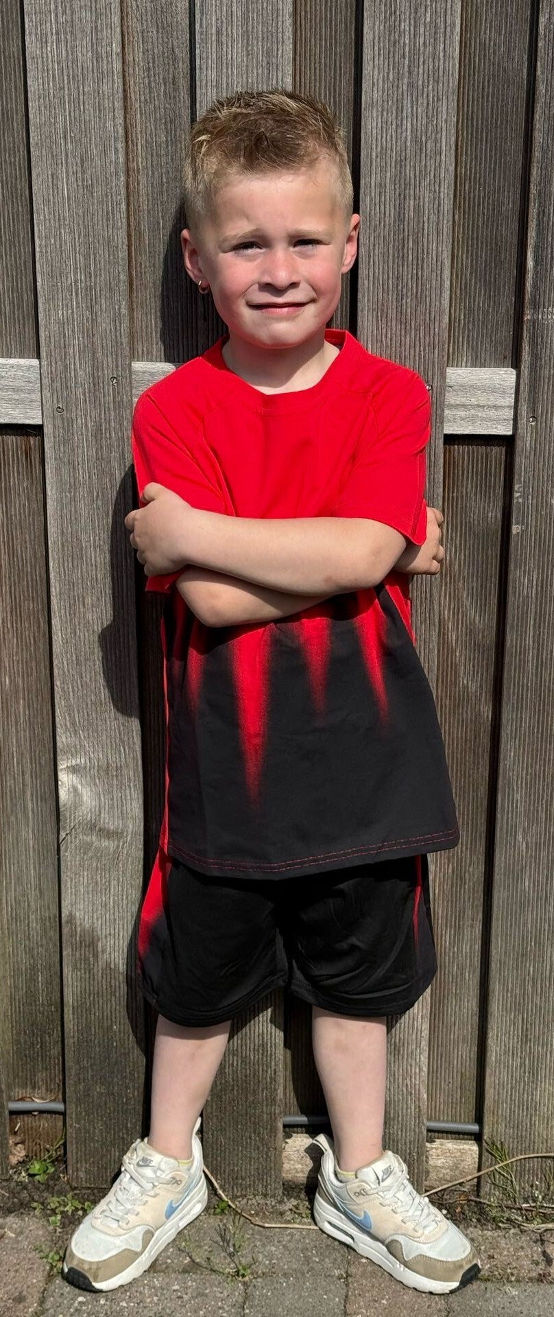 rood met zwart zomersetje