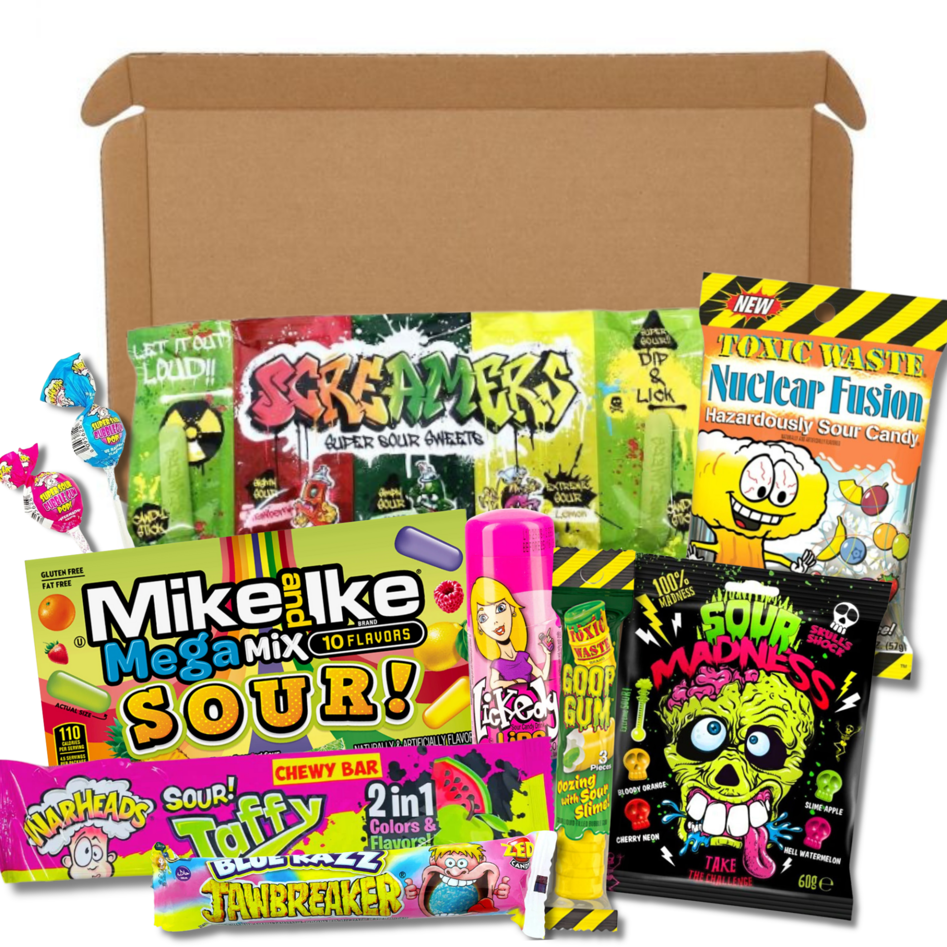 Amerikaanse snoep box - 10 delig - Super Sour