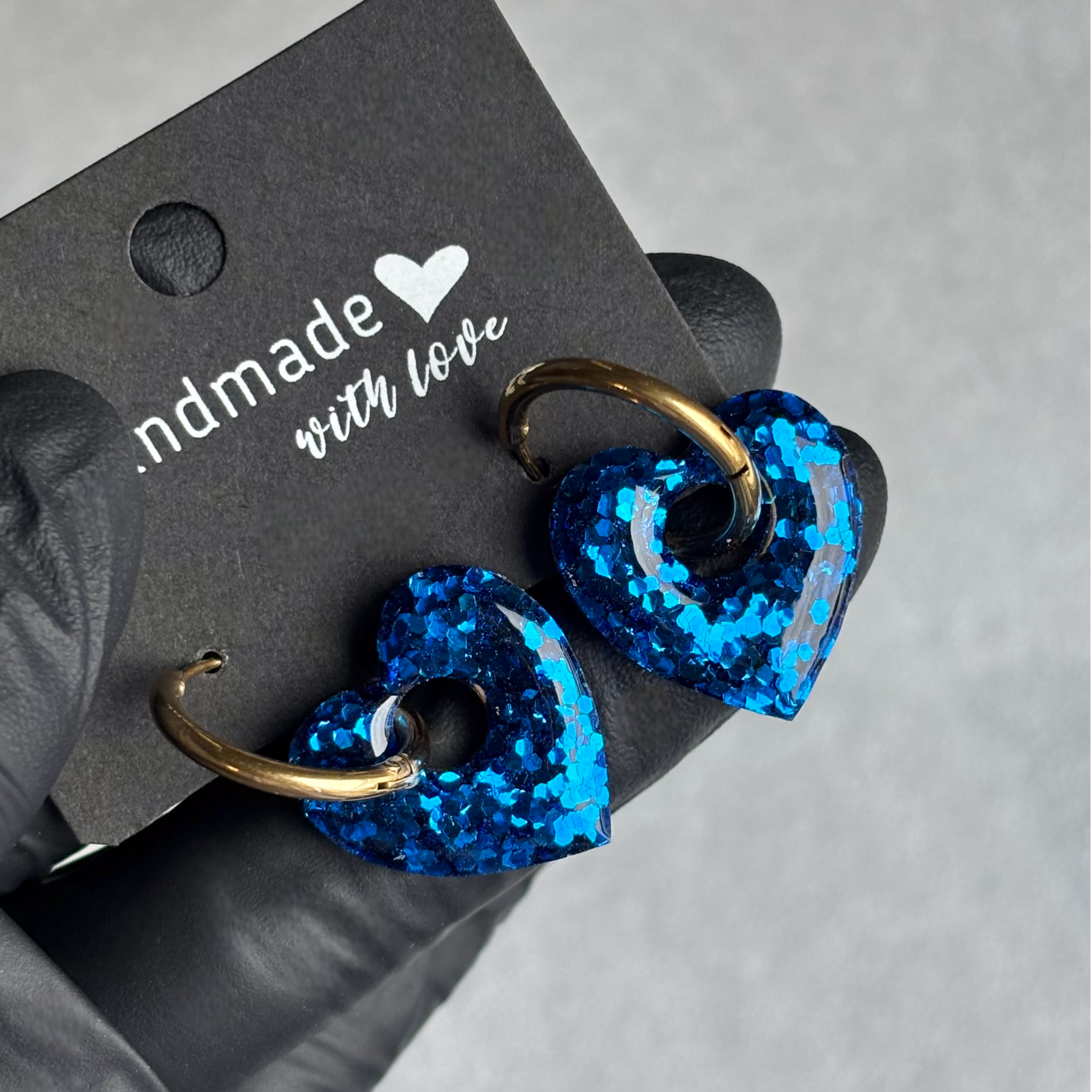 Créoles coeurs interchangeables paillettes moyennes