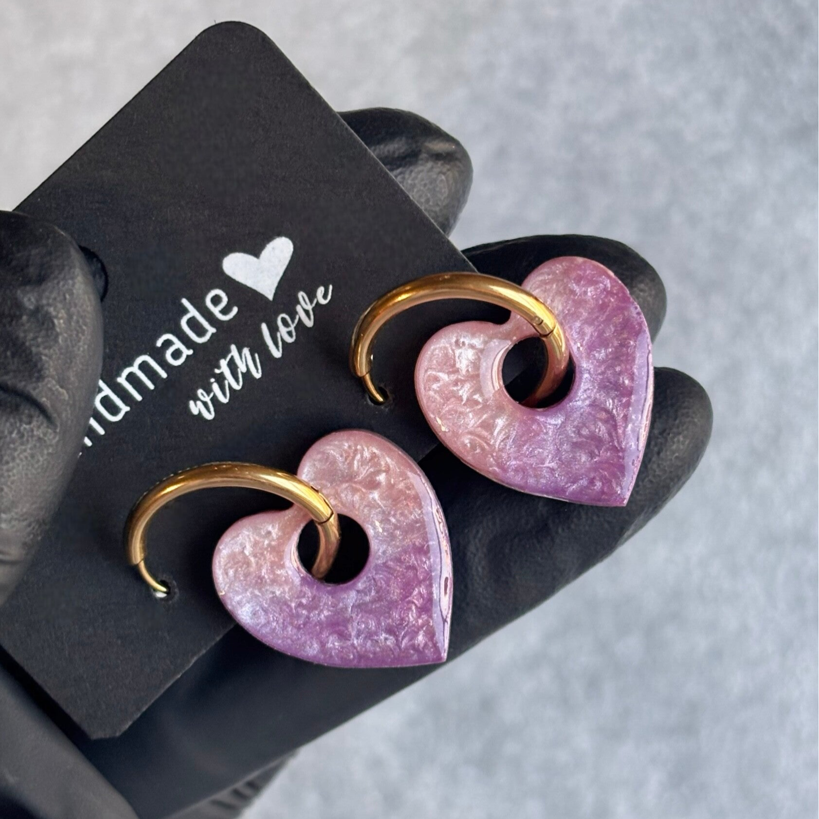 Créoles coeurs interchangeables bicolores