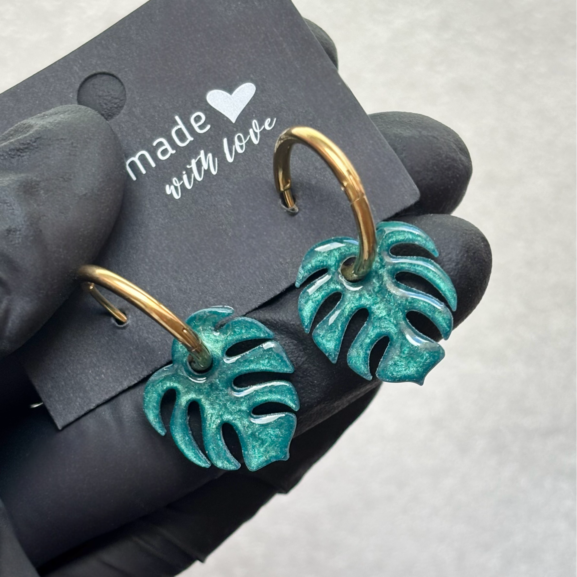 Créoles feuilles de monstera interchangeables classiques