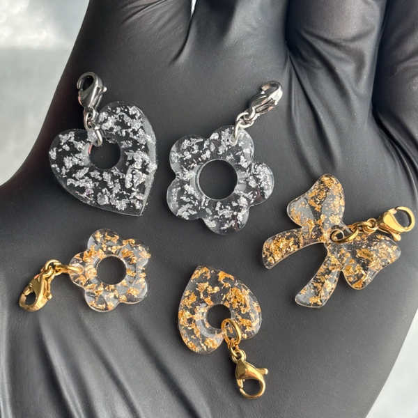 Breloques interchangeables feuilles métallisées