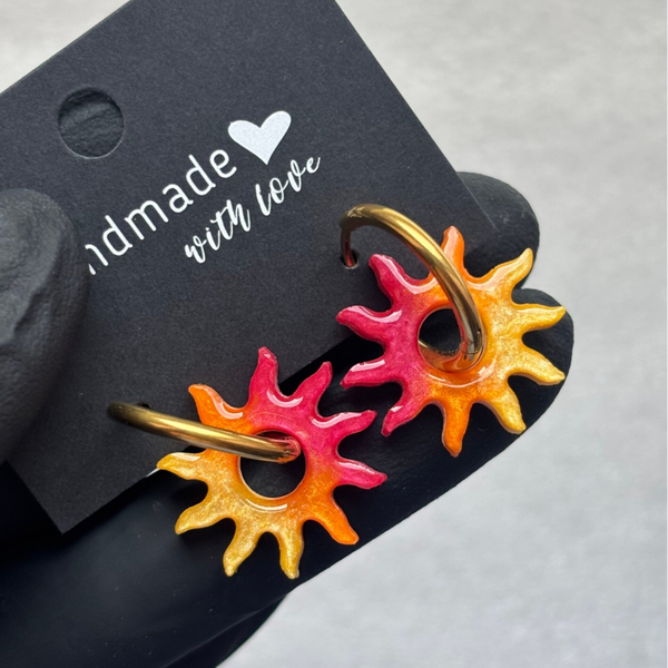 Créoles Soleil interchangeables tricolores
