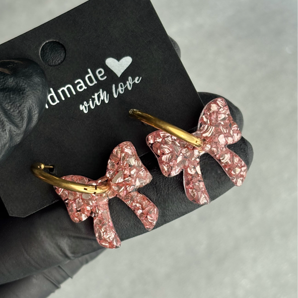 Créoles noeuds interchangeables paillettes de verre pilé