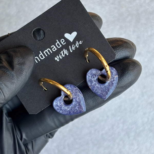 Créoles mini coeurs interchangeables couleurs classiques