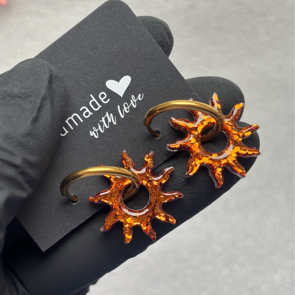 Créoles Soleil interchangeables paillettes moyennes