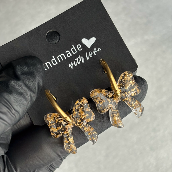 Créoles noeuds interchangeables feuilles métallisées