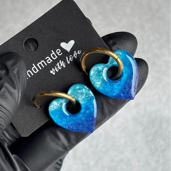 Créoles coeurs interchangeables tricolores