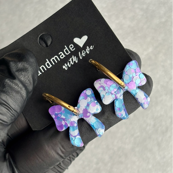 Créoles noeuds interchangeables confettis